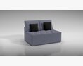 Modern Gray Sofa with Pillows 3d model