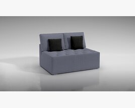 Modern Gray Sofa with Pillows Modelo 3d