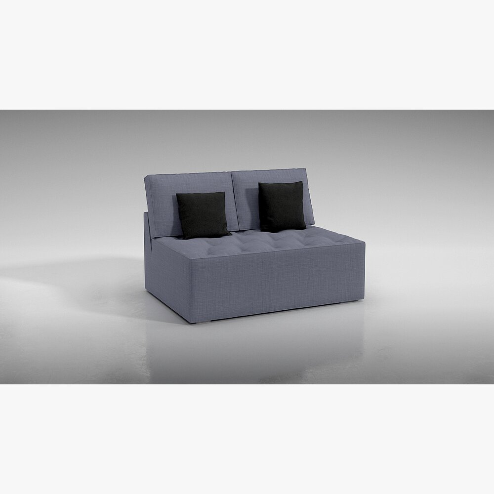 Modern Gray Sofa with Pillows 3D model