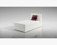 Modern White Single Bed 3d model