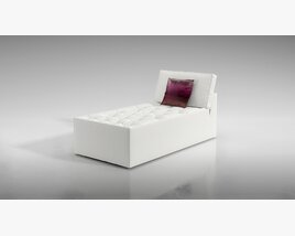 Modern White Single Bed Modello 3D