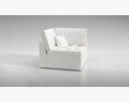 Modern White Armchair 04 3d model