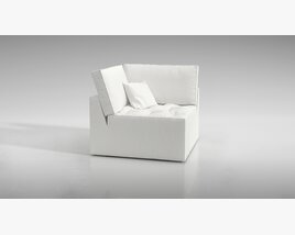 Modern White Armchair 04 3D模型