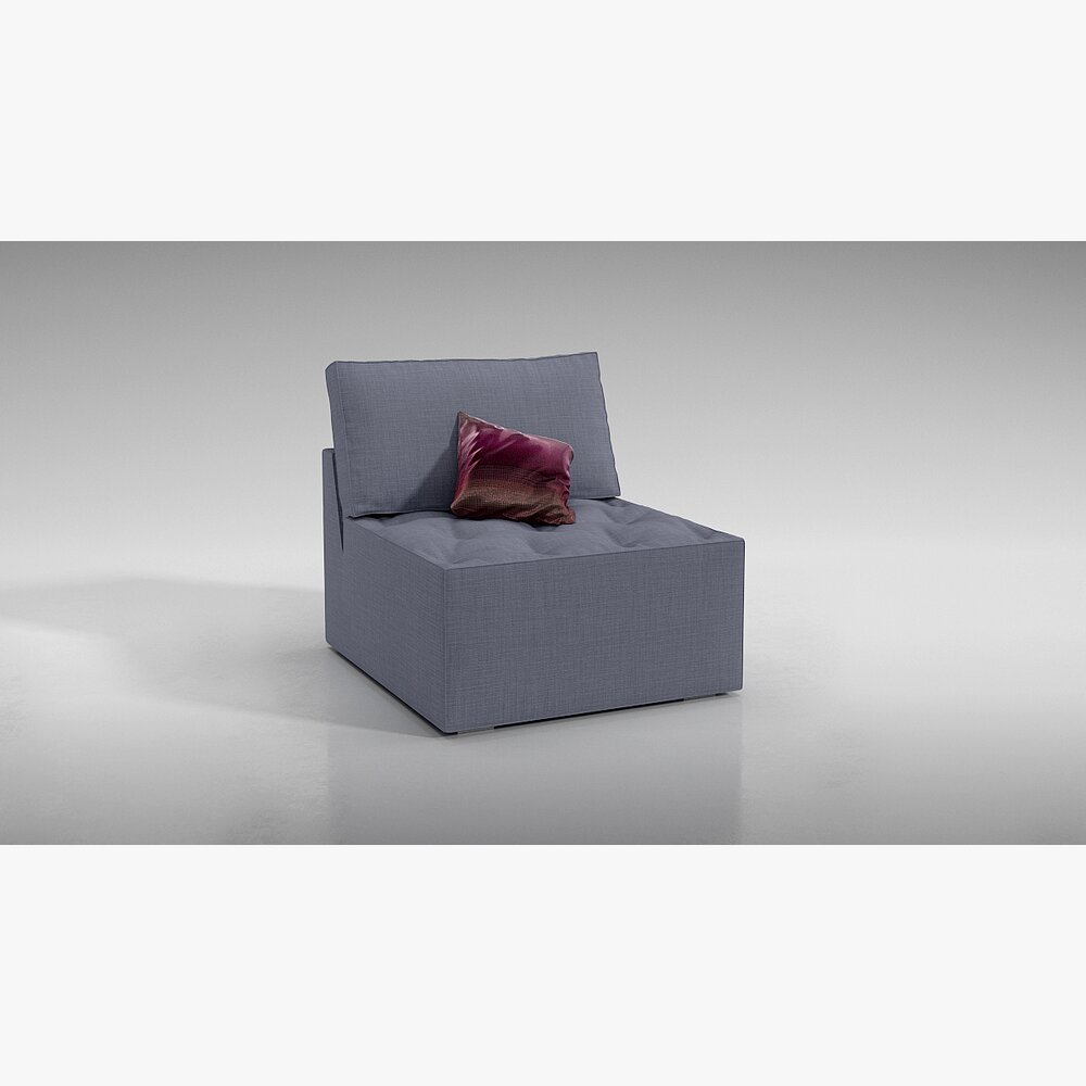 Contemporary Armless Chair 3D-Modell
