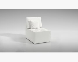 Modern White Armchair 05 3D model