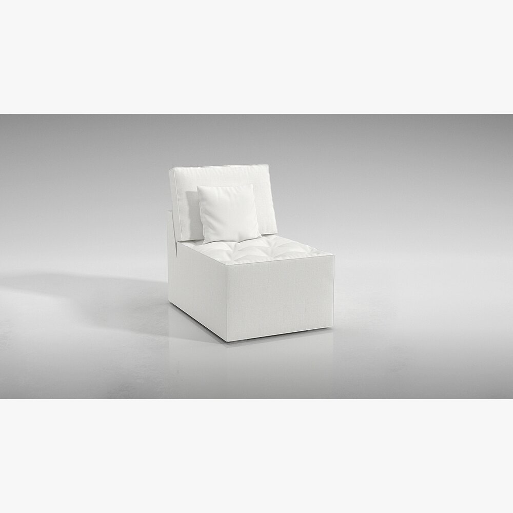Modern White Armchair 05 3D model
