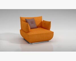 Modern Orange Armchair 3D 모델 