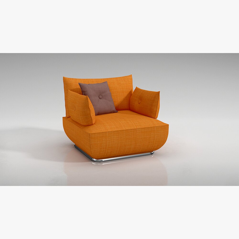 Modern Orange Armchair 3D 모델 