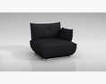 Contemporary Black Lounge Chair Modello 3D