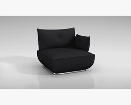 Contemporary Black Lounge Chair 3D-Modell