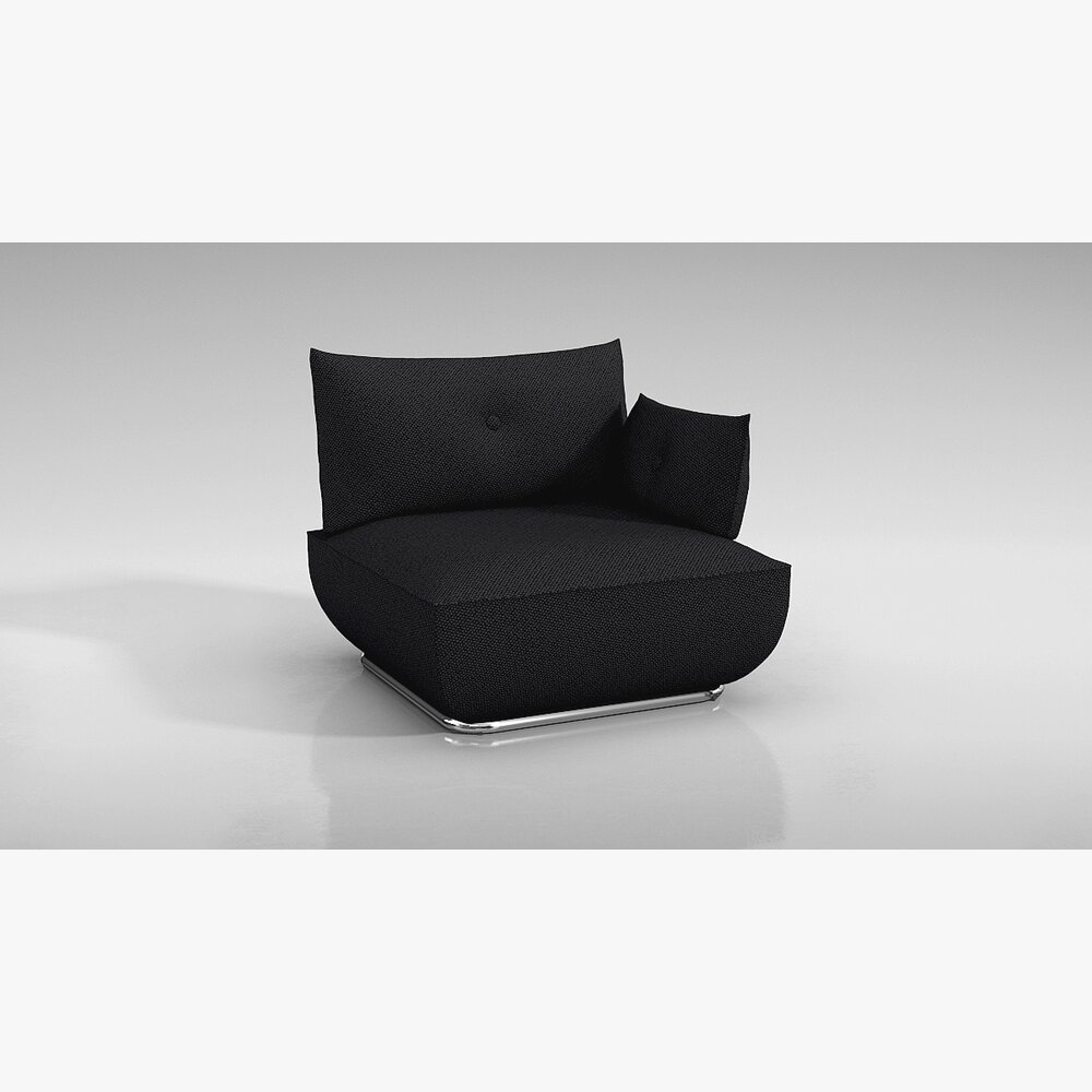 Contemporary Black Lounge Chair 3D model
