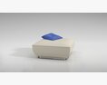 Modern Footstool with Blue Cushion 3d model