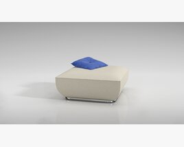 Modern Footstool with Blue Cushion 3D 모델 
