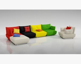 Modern Modular Sofa Set 03 3D 모델 
