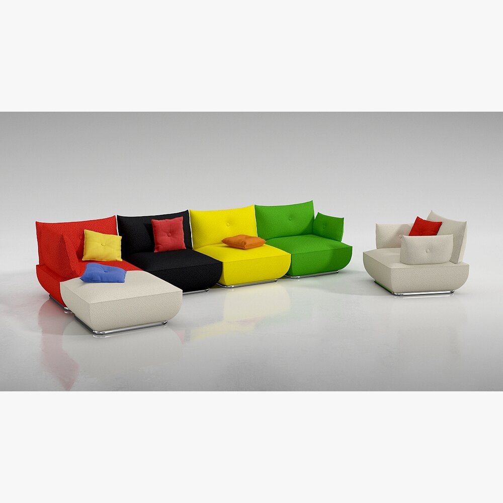 Modern Modular Sofa Set 03 3D-Modell