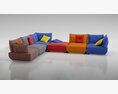 Modular Colorful Sofa Set 3D модель