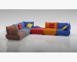 Modular Colorful Sofa Set 3D model
