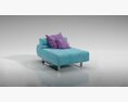 Modern Teal Chaise Lounge 3D модель
