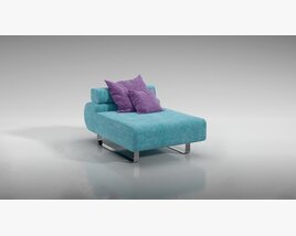 Modern Teal Chaise Lounge 3D model