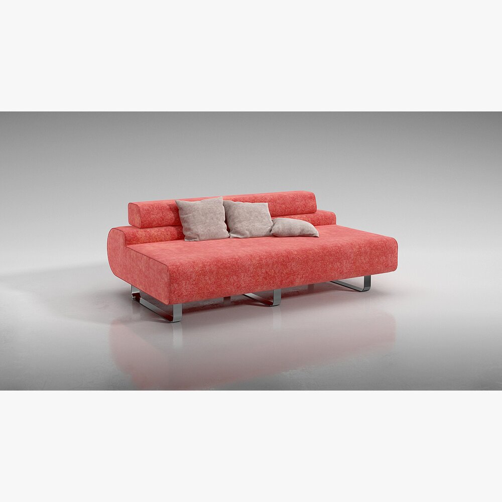 Modern Red Sofa Modelo 3d