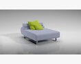 Modern Chaise Lounge with Accent Pillow 3D-Modell