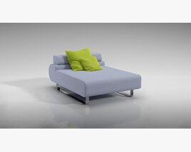 Modern Chaise Lounge with Accent Pillow 3D模型