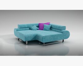 Modern Aqua Sectional Sofa 3D模型