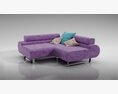 Purple Modern Sectional Sofa 3D 모델 