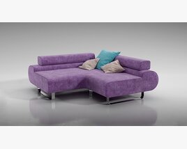 Purple Modern Sectional Sofa Modèle 3D
