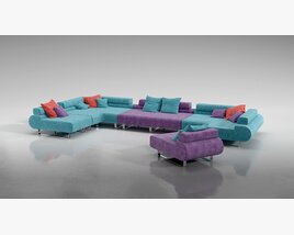 Modern Modular Sofa Set 04 3D 모델 