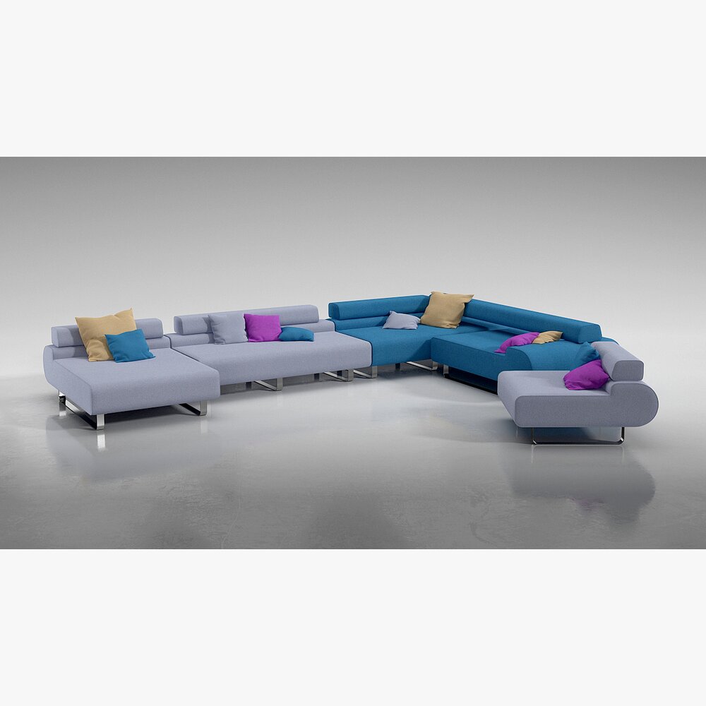 Modern Sectional Sofa 07 Modello 3D