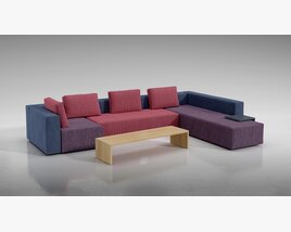 Modular Colorblock Sofa Modèle 3D