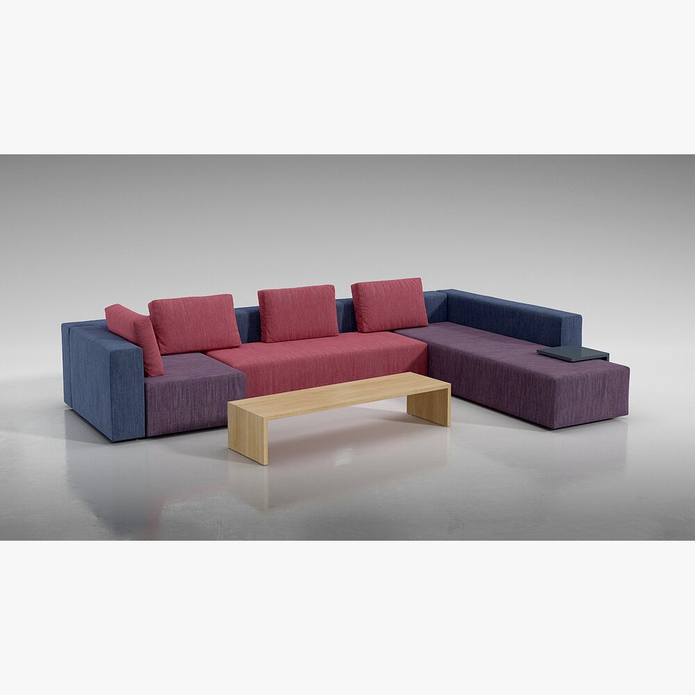Modular Colorblock Sofa Modelo 3D