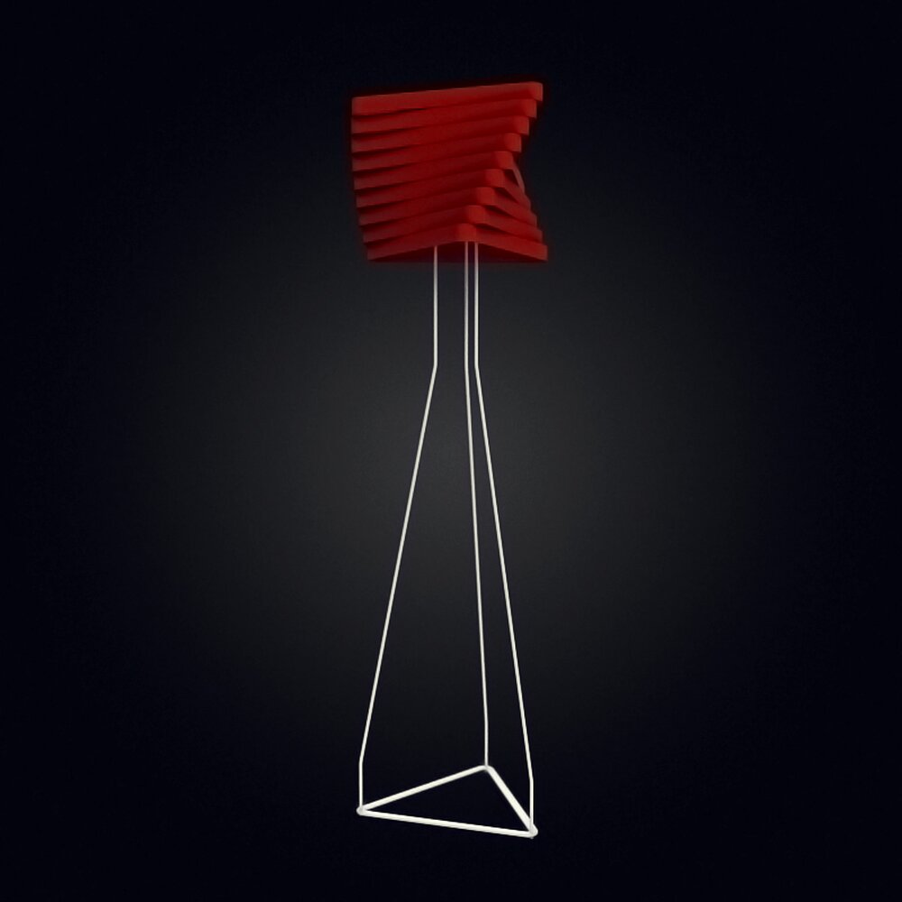 Modern Red Floor Lamp 02 Modello 3D