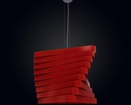 Modern Red Pendant Light 3D model