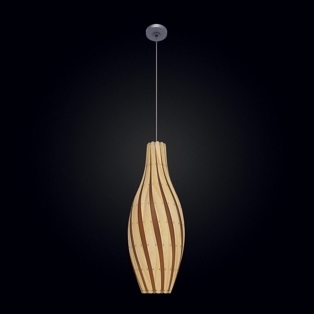 Modern Wood Pendant Light 3D model