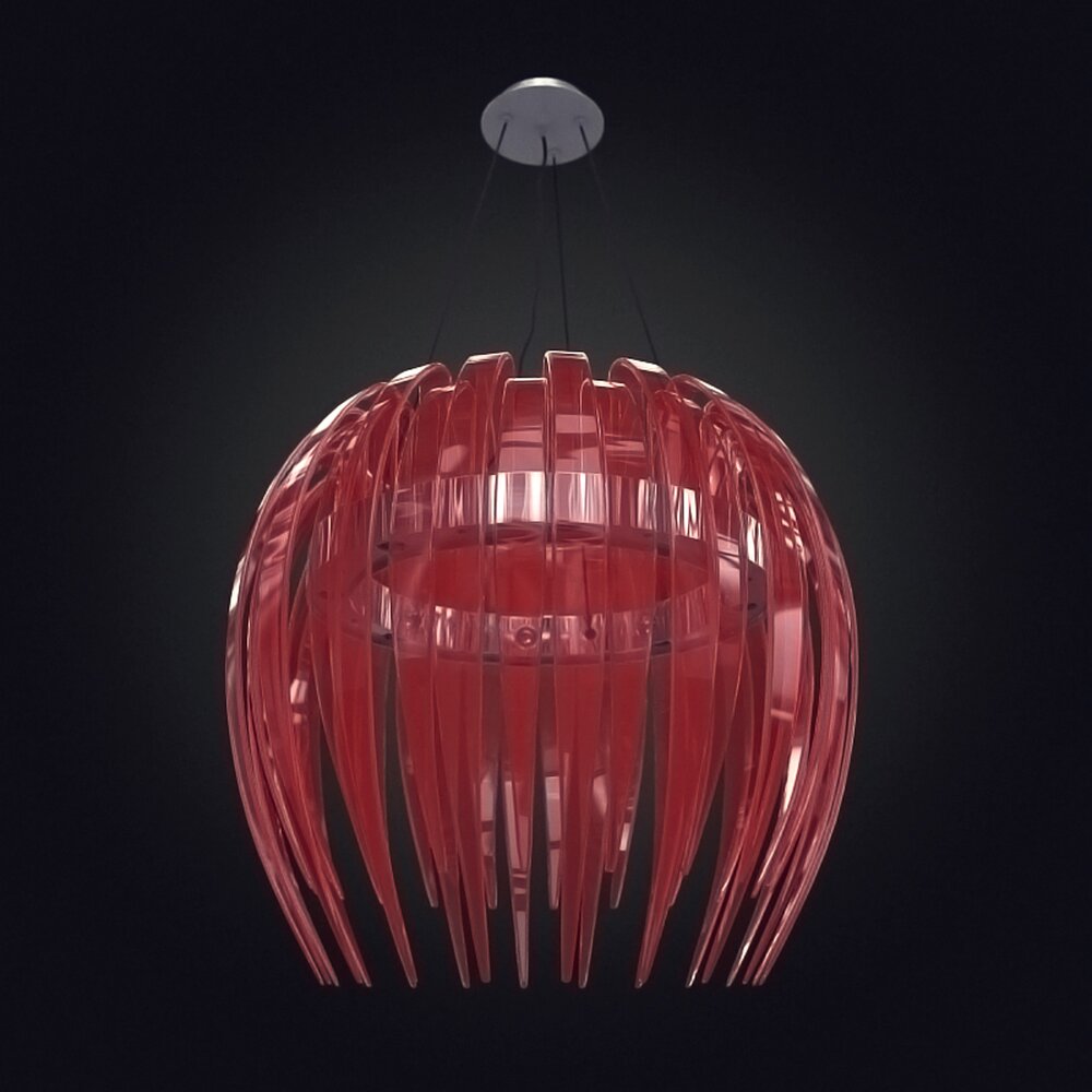 Modern Red Pendant Lamp 3D model