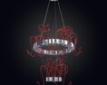 Modern Circular Chandelier with Red Accents 3d model