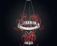 Modern Circular Chandelier with Red Accents 3D模型