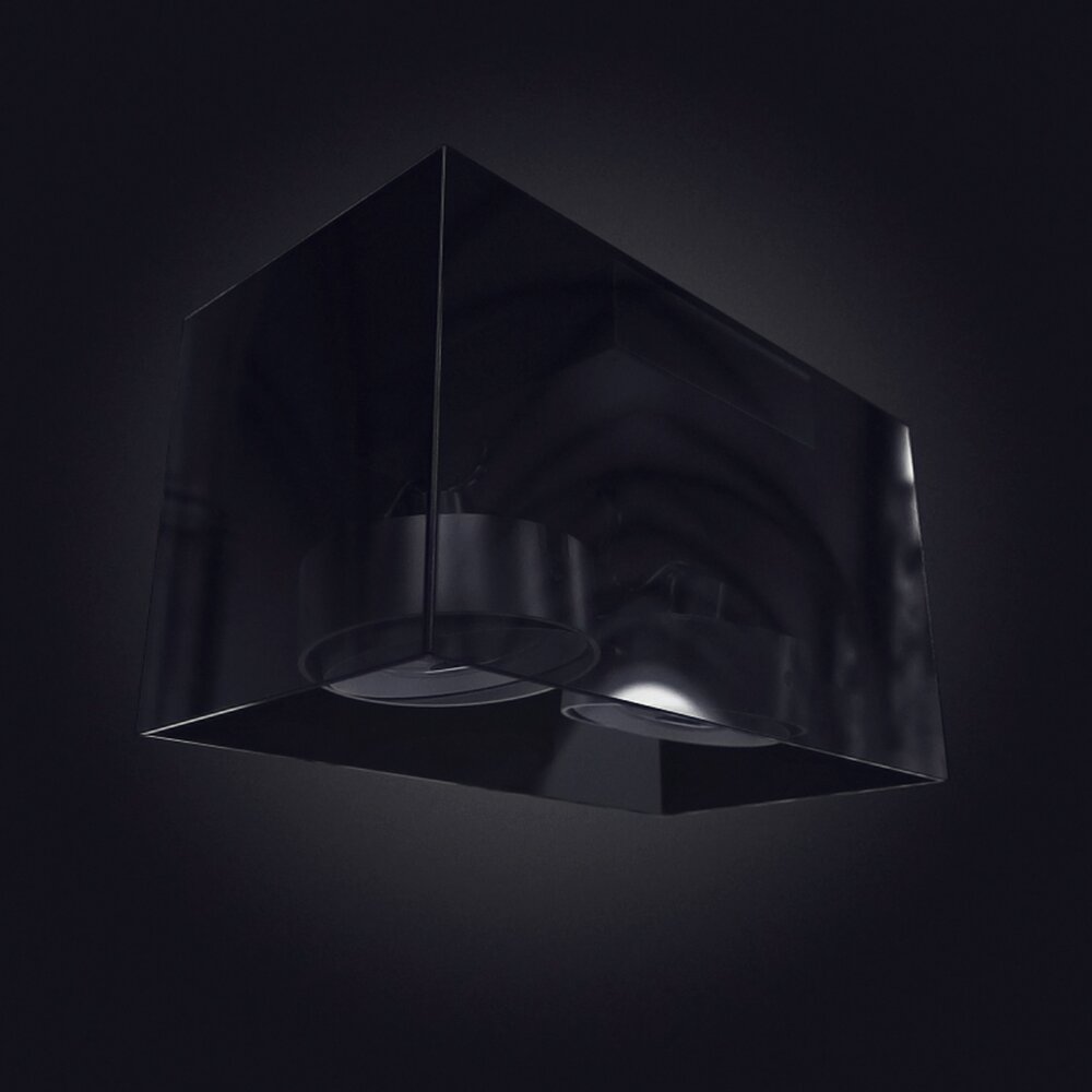 Futuristic Black Chandelier 3D 모델 