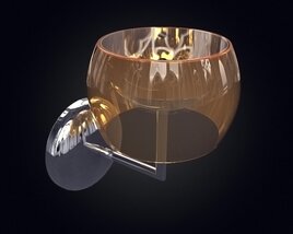 Modern Glass Bowl Lamp 3D model
