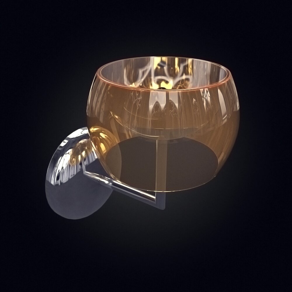 Modern Glass Bowl Lamp Modelo 3D
