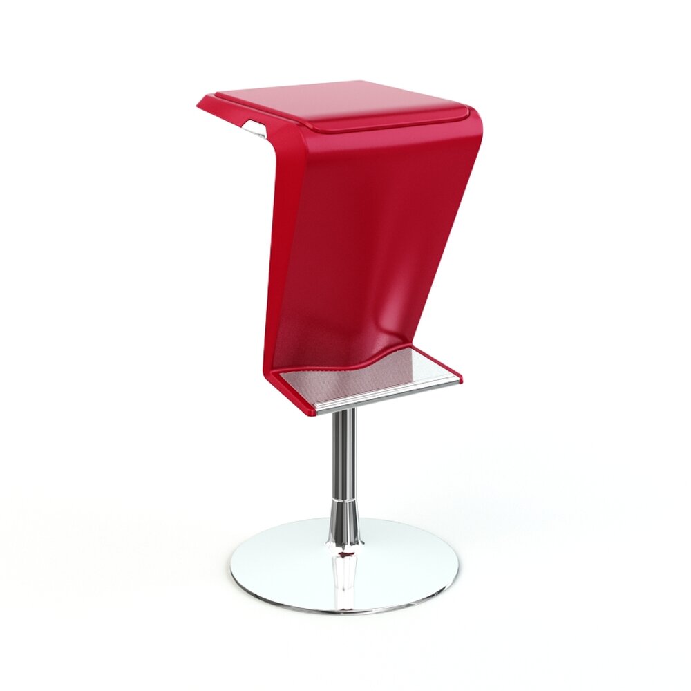 Modern Red Bar Stool 3D модель