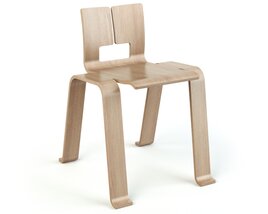 Modern Wooden Chair 03 3D model