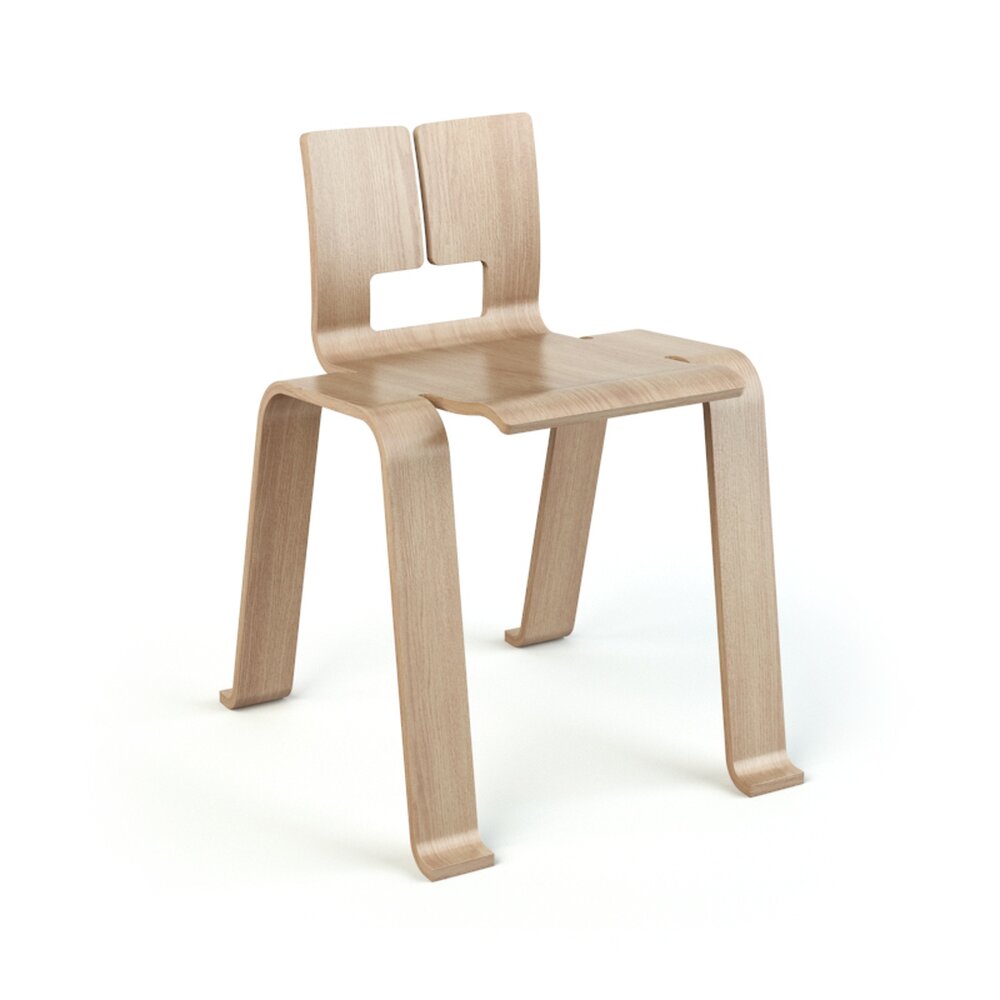 Modern Wooden Chair 03 3D 모델 
