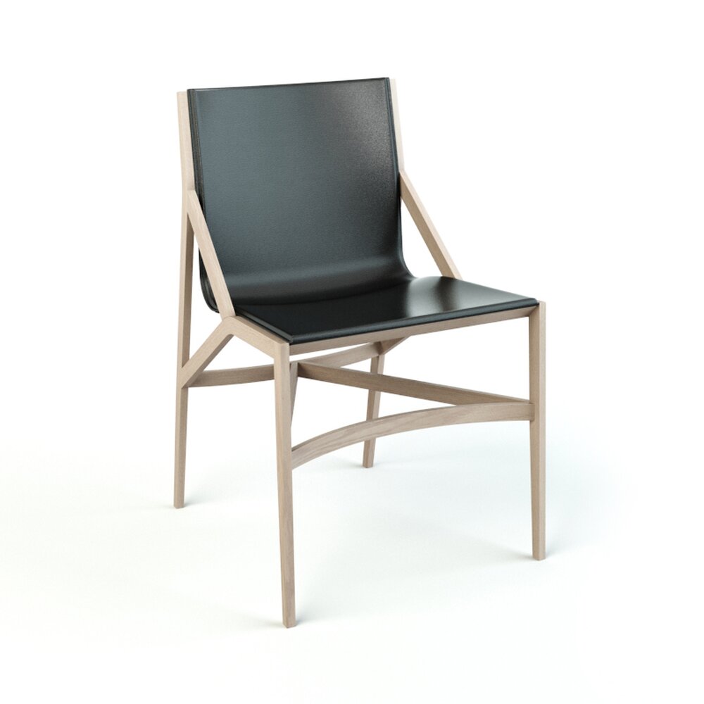 Modern Wooden Frame Chair 3D model