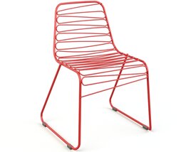 Modern Red Wire Chair 3D model