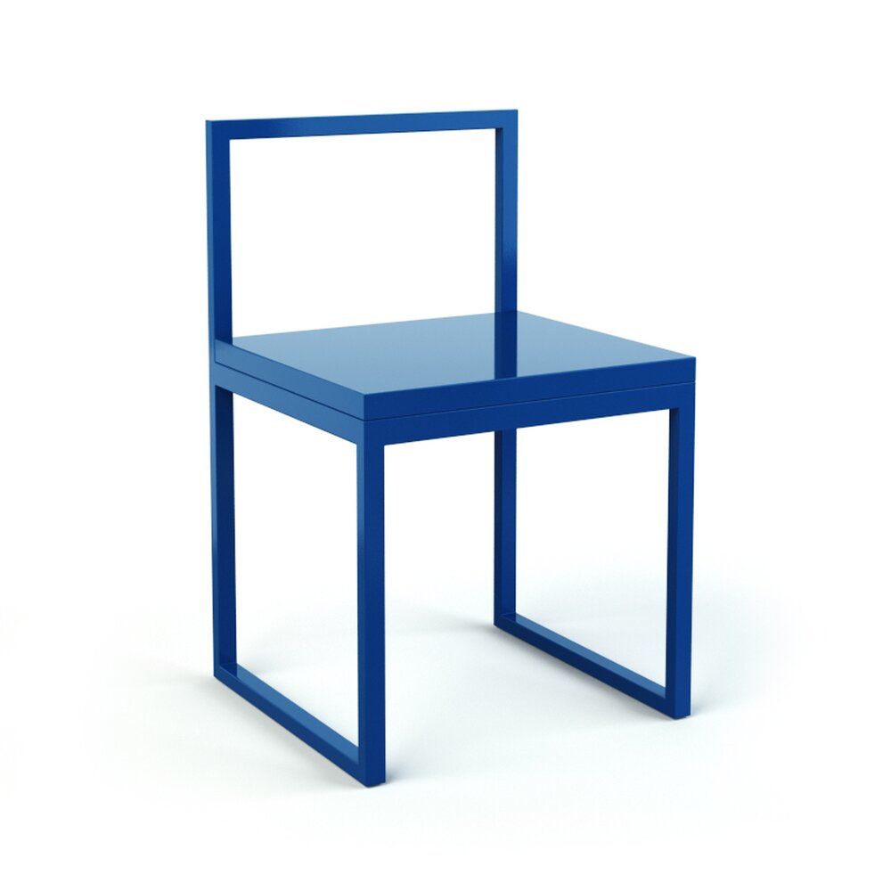 Blue Square Chair Modelo 3d