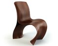 Modern Curved Wooden Chair 02 3D 모델 