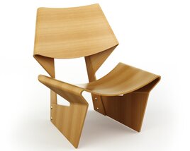 Modern Wooden Chair 04 3D model